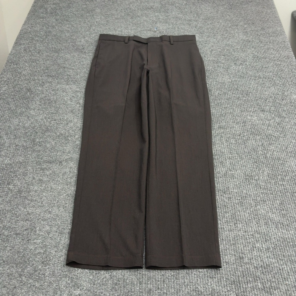 Dockers Recode Pants Mens 34 Brown Polyester Wool Blend Stretch Dress Casual